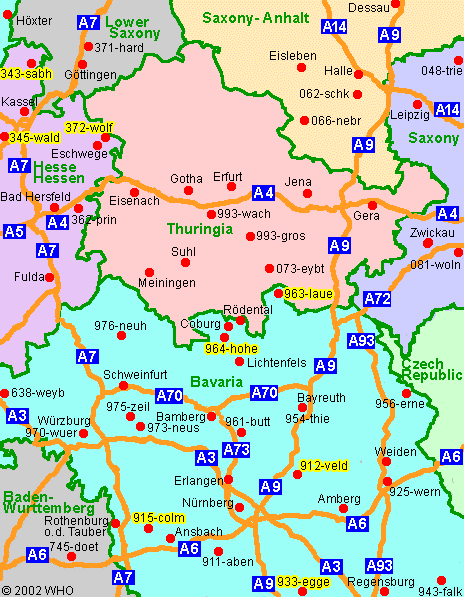 Landkarte Kassel-Nuernberg-464-37,  2002 WHO